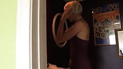 Blonde with small tits moans while brunette fingers her twat