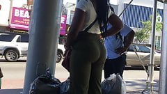 Bubble Booty African Milf in Green Pants