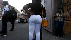 Bubble Booty African Milf in White Jeans