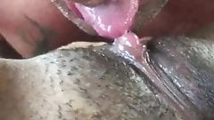 Eating an 18 year old ebony big clit