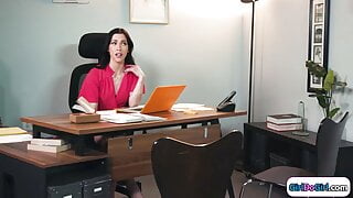 Writer kisses, licks and rims her small tits book reviewer